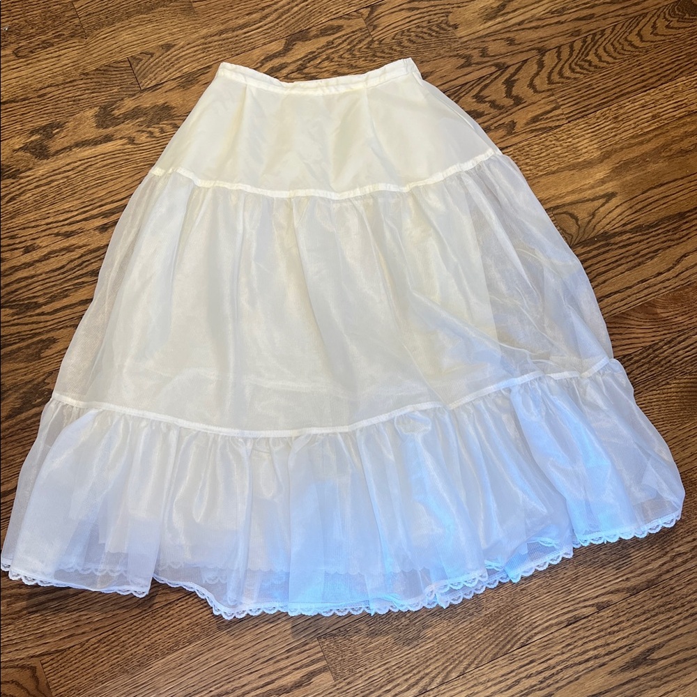 Crinoline Underskirt Petticoat Womens Small White Layered Vintage Dress Slip